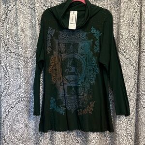 Blue Fish Long Sleeve tunic# 1599 “Garden Tirade”